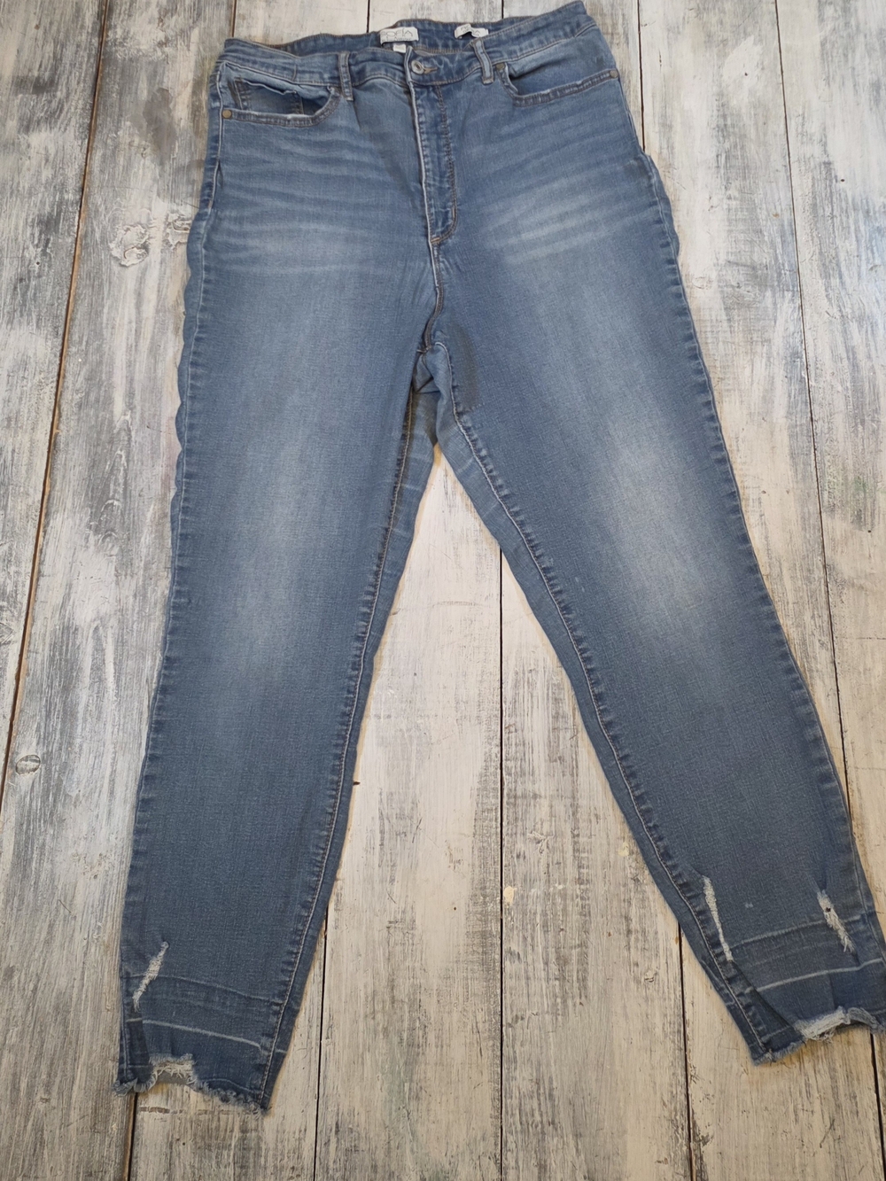sofia by sofia vergara High-Rise Light Blue Distressed Jeans